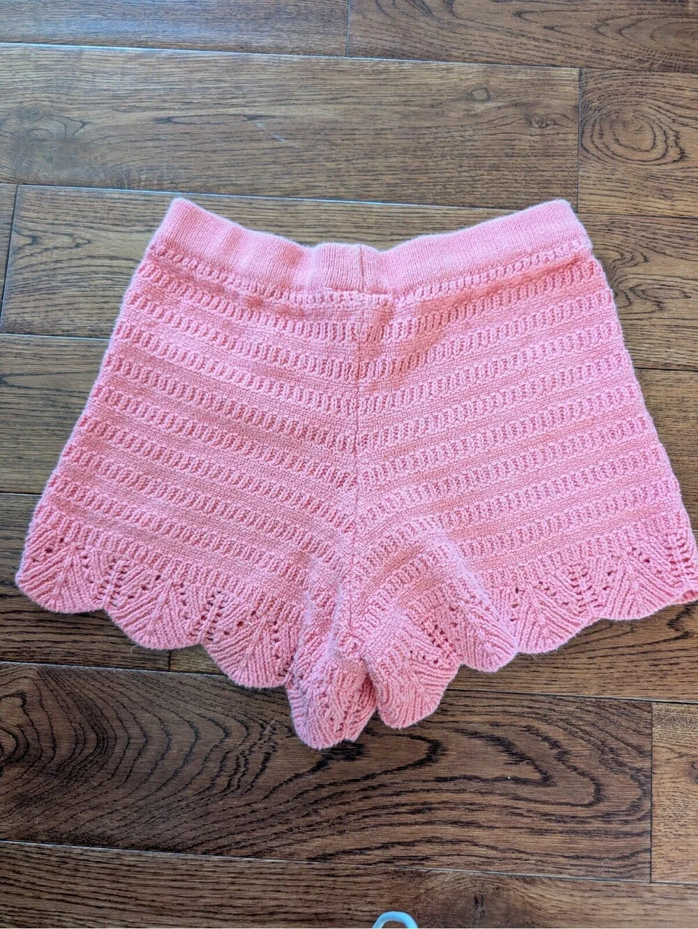 🦩Disney Girl's Crochet Knit Minnie Mouse Coral Pink Shorts Size 8
